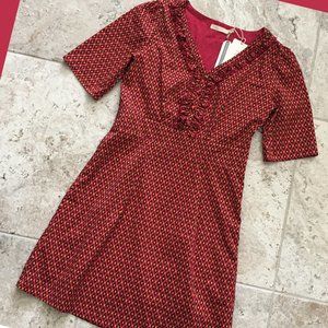 MODCLOTH Red Mexican Southwest Dress Tribal XS S